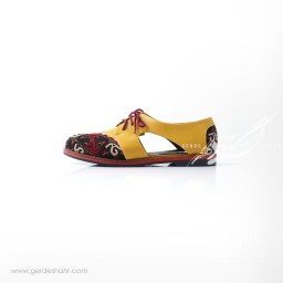 کفش دست دوز زرد سوزندوزی ترکمن سایز 39 چاوان گنجه رخت