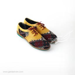 کفش دست دوز زرد سوزندوزی ترکمن 2 سایز 40 چاوان گنجه رخت