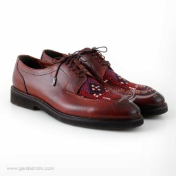 کفش مردانه چرمی دست دوز سوزندوزی قهوه ای سایز 43 چاوان - chavan