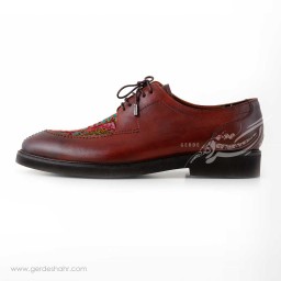 کفش مردانه چرمی دست دوز سوزندوزی قهوه ای سایز 44 چاوان-chavan