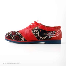 کفش زنانه چرمی دست دوز سوزندوزی طرح دو قرمز سایز 37 چاوان -  chavan