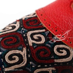 کفش زنانه چرمی دست دوز سوزندوزی طرح دو قرمز سایز 37 چاوان -  chavan