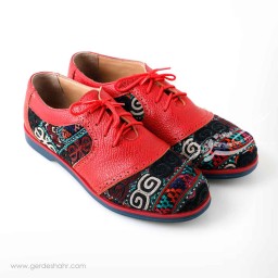 کفش زنانه چرمی دست دوز سوزندوزی طرح دو قرمز سایز 39 چاوان -  chavan