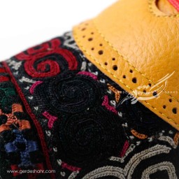 کفش زنانه چرمی دست دوز سوزندوزی طرح یک زرد سایز 37 چاوان -  chavan