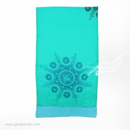 شال سبز آبی خورشید ایرانی عرض 50 گدار گنجه رخت