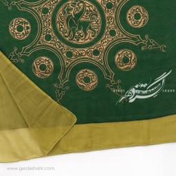 شال سبز تیره خورشید ایرانی عرض 50 گدار گنجه رخت