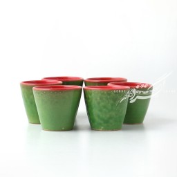 ست 6 عددی فنجان سبز و قرمز ماه فروز محصولات