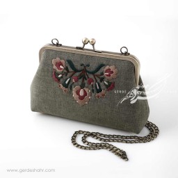 کیف بند دار سبز خوشه گل راژانه گنجه رخت