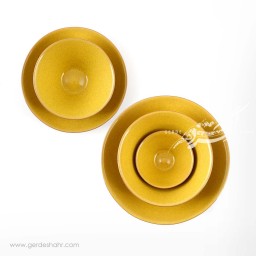 سرویس ظروف سرامیکی زرد مهر زین دست محصولات